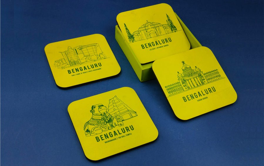 BENGALURU | Set of 4 Coasters - Coasters - Indic Inspirations