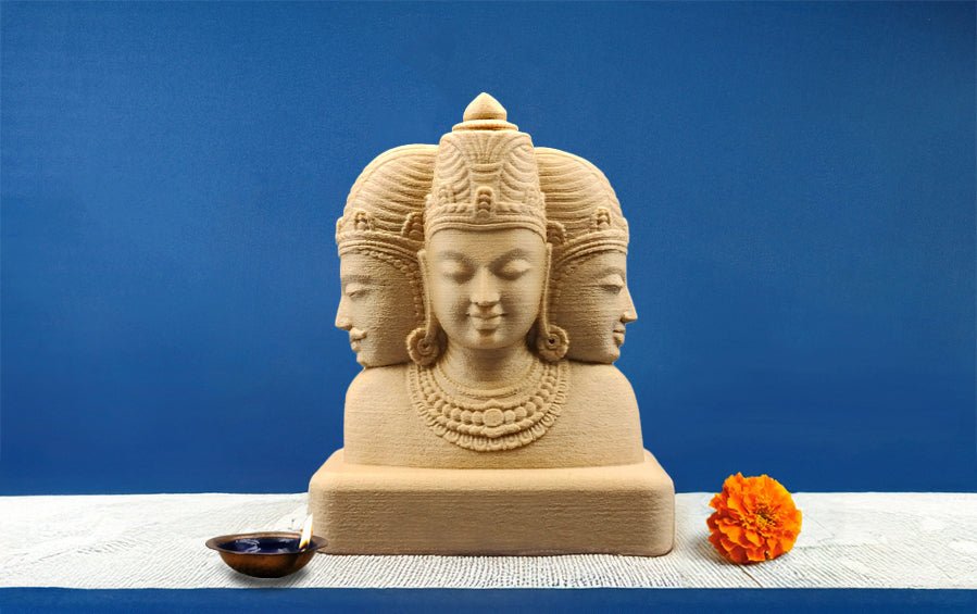 Brahma - Vishnu - Mahesh | Trimurti | 5.5" H - Sculptures - Indic Inspirations