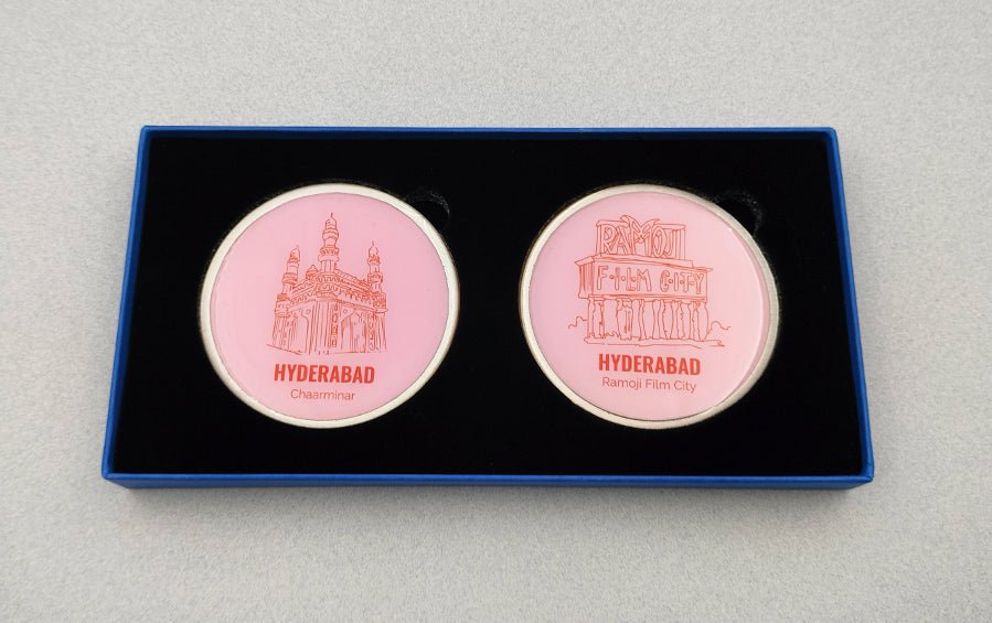 Hyderabad | Chaarminar and Ramoji Film City | Fridge Magnets - City souvenirs - Indic Inspirations