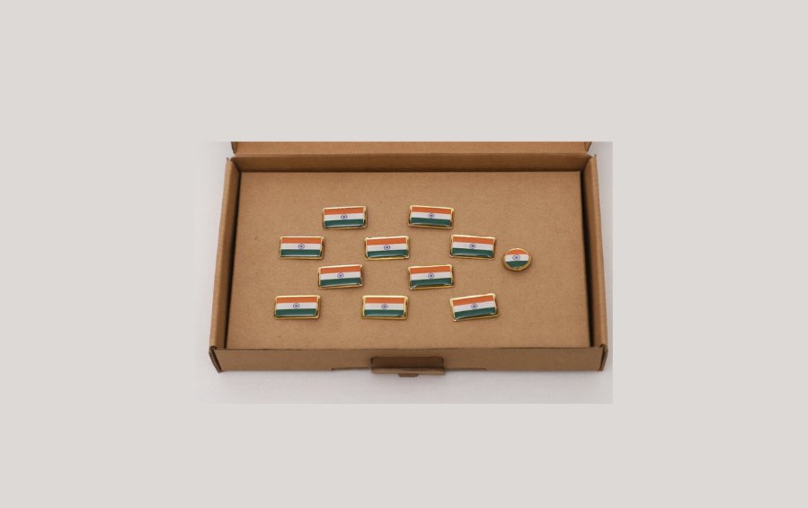 INDIAN FLAG LAPEL PINS RECTANGLE (S) - Set of 11 - Lapel Pins - Indic Inspirations