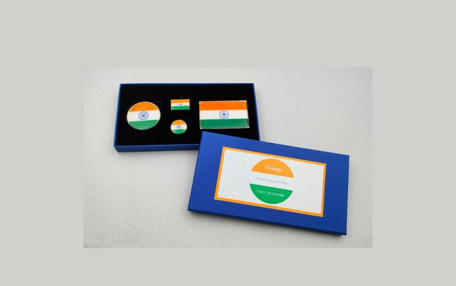 Indian Flag Magnetic Lapel Pins & Fridge Magnets | Set of 4 - Lapel Pins - Indic Inspirations