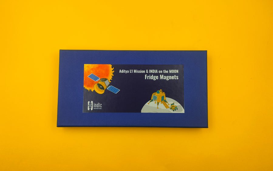 ISRO Moon & Sun Missions | Fridge Magnets | Set of 2 - Fridge Magnets - Indic Inspirations