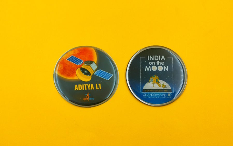 ISRO Moon & Sun Missions | Fridge Magnets | Set of 2 - Fridge Magnets - Indic Inspirations