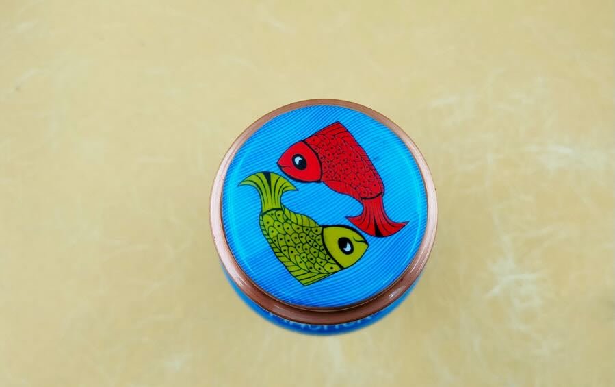 Macher Biye | Fish Marriage | Copper Bottle | 750 ml - Water Bottles - Indic Inspirations