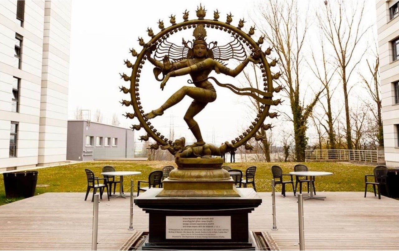 Nataraj at CERN | Cosmic Dance & Atomic Particles | 12" H - Sculptures - Indic Inspirations