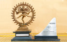 Nataraj at CERN | Cosmic Dance & Atomic Particles | 18" H - Sculptures - Indic Inspirations