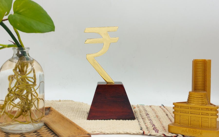 ₹ | Rupee - Trophy and Medallion - Desk showpiece - Indic Inspirations