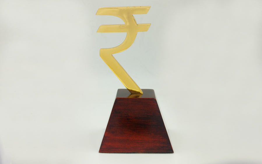 ₹ | Rupee - Trophy and Medallion - Desk showpiece - Indic Inspirations