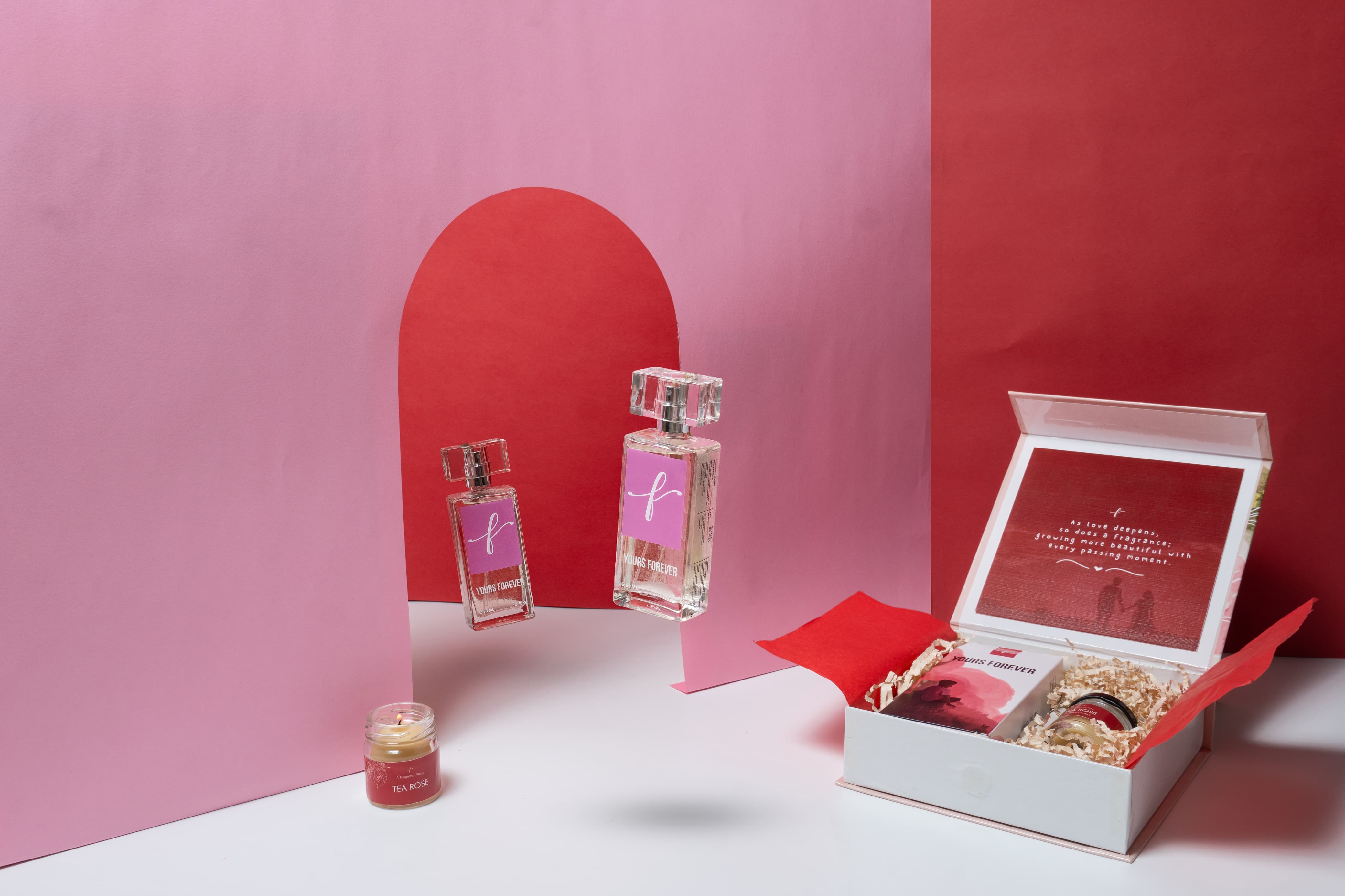 Valentine’s Enchantment: Luxury Perfume Gift Set for Her - Perfume and Scented Candles Set - Indic Inspirations