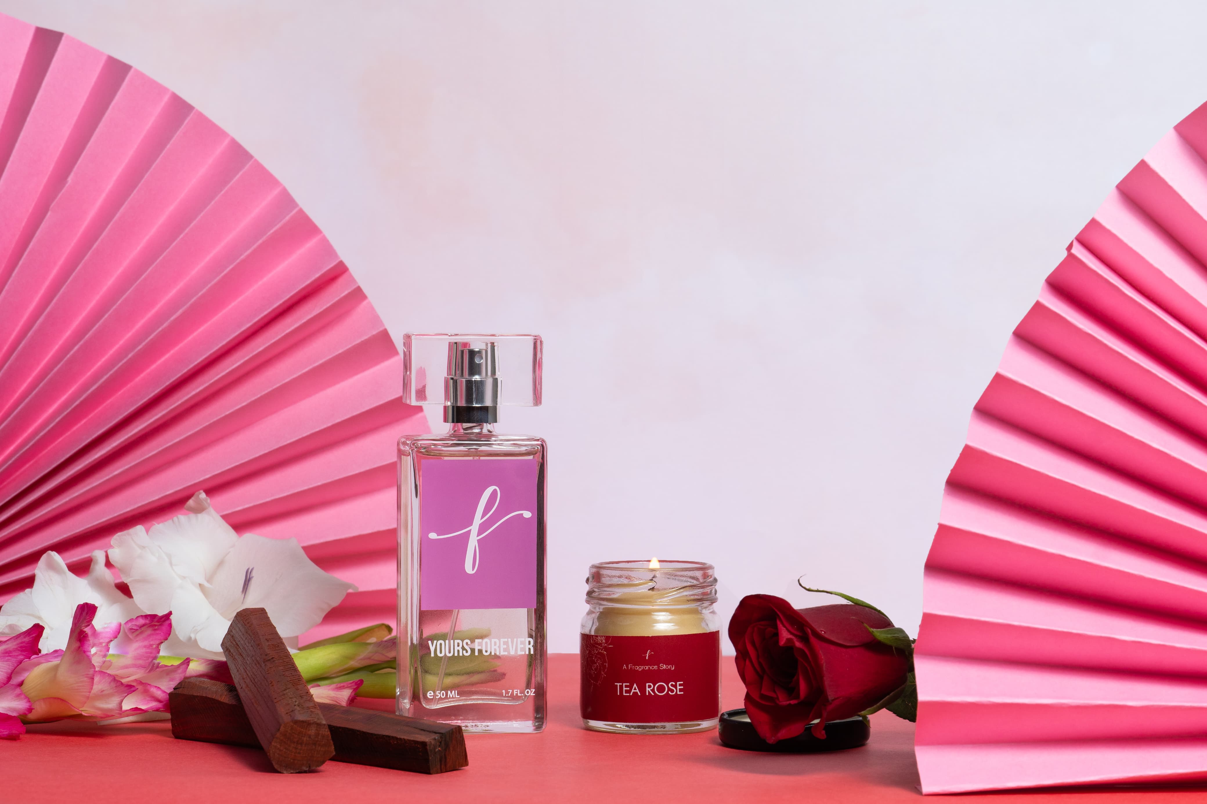 Valentine’s Enchantment: Luxury Perfume Gift Set for Her - Perfume and Scented Candles Set - Indic Inspirations