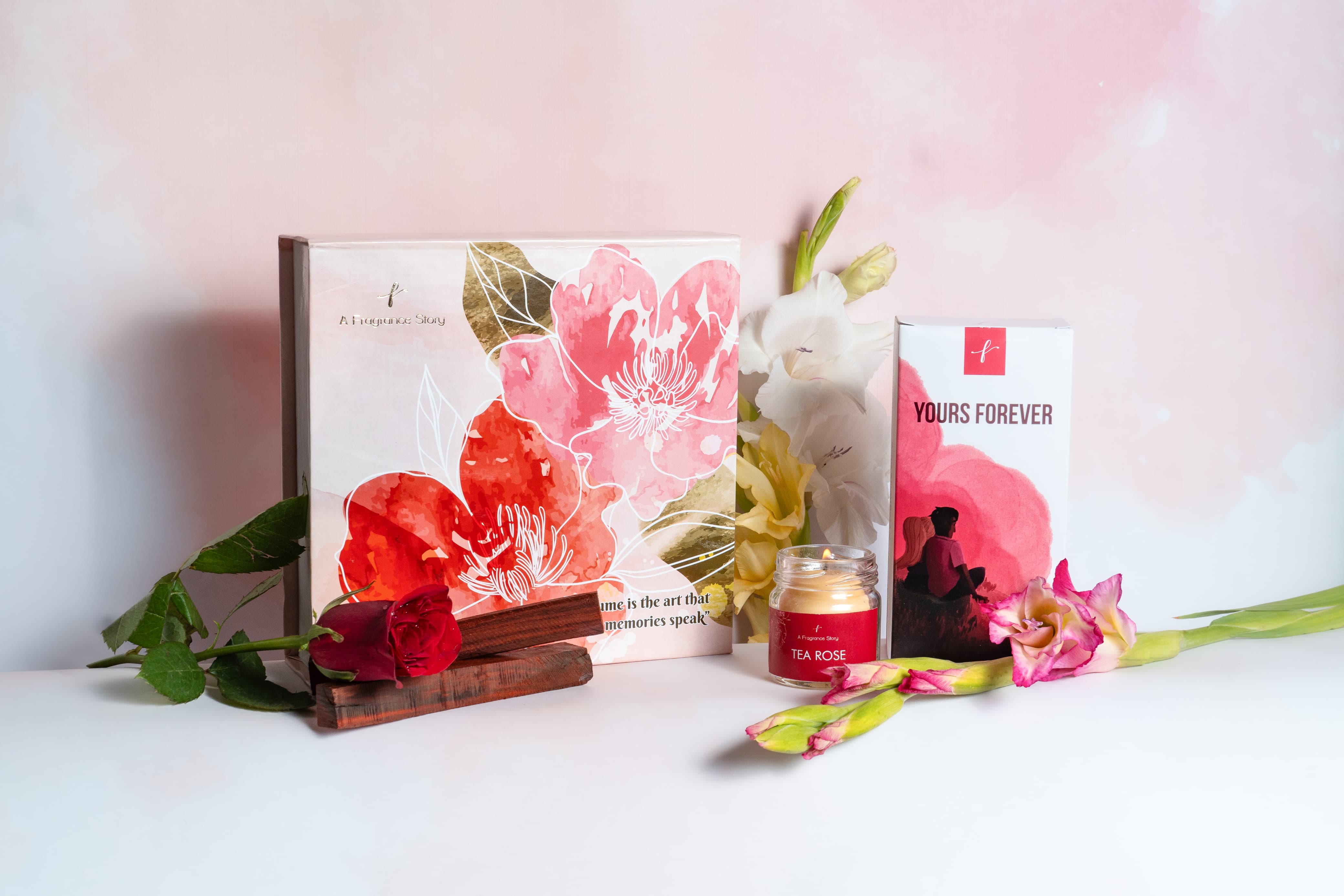 Valentine’s Enchantment: Luxury Perfume Gift Set for Her - Perfume and Scented Candles Set - Indic Inspirations