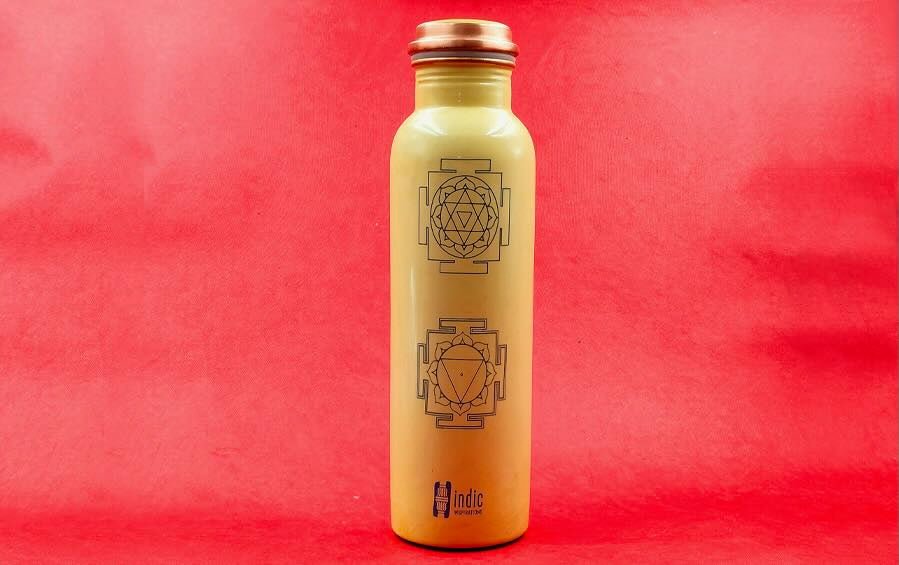 Yantra | Sacred Geometry | Copper Bottle | 750 ml - Water Bottles - Indic Inspirations