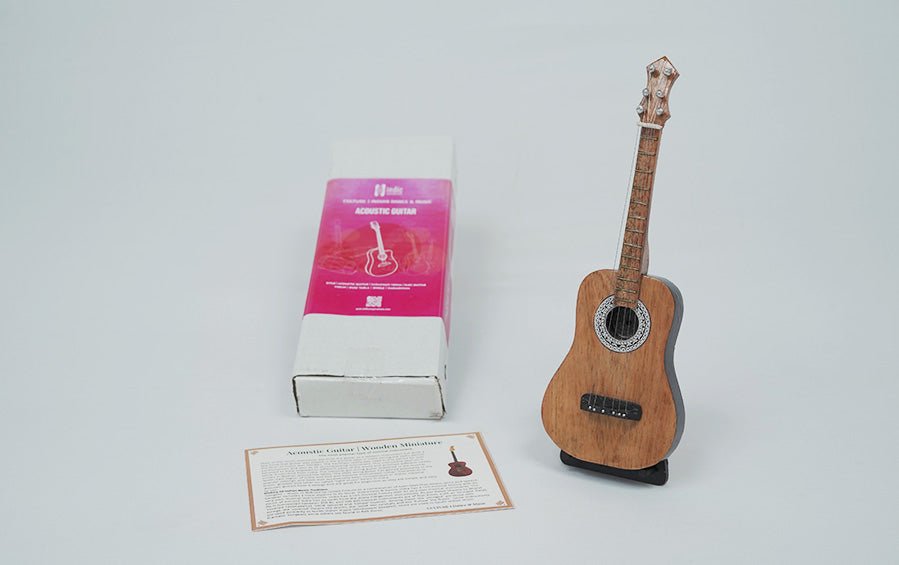 Acoustic Guitar | Wooden Miniature - Miniature Musical Instruments - indic inspirations