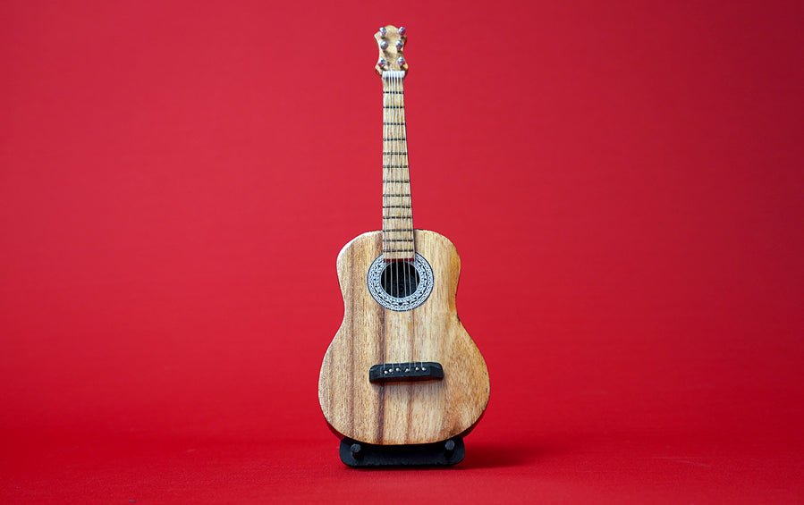 Acoustic Guitar | Wooden Miniature - Miniature Musical Instruments - indic inspirations