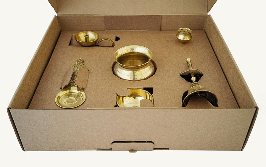 Brass Pooja Thali Set - Pooja Essentials - indic inspirations