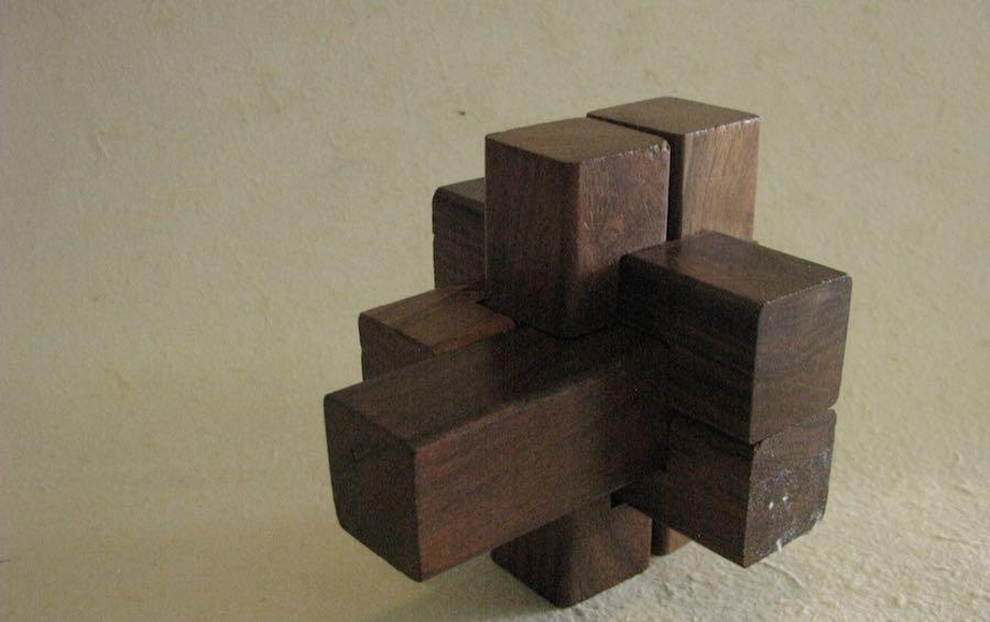 Burr puzzle- Intersecting Logs- 6 Piece - puzzles - indic inspirations