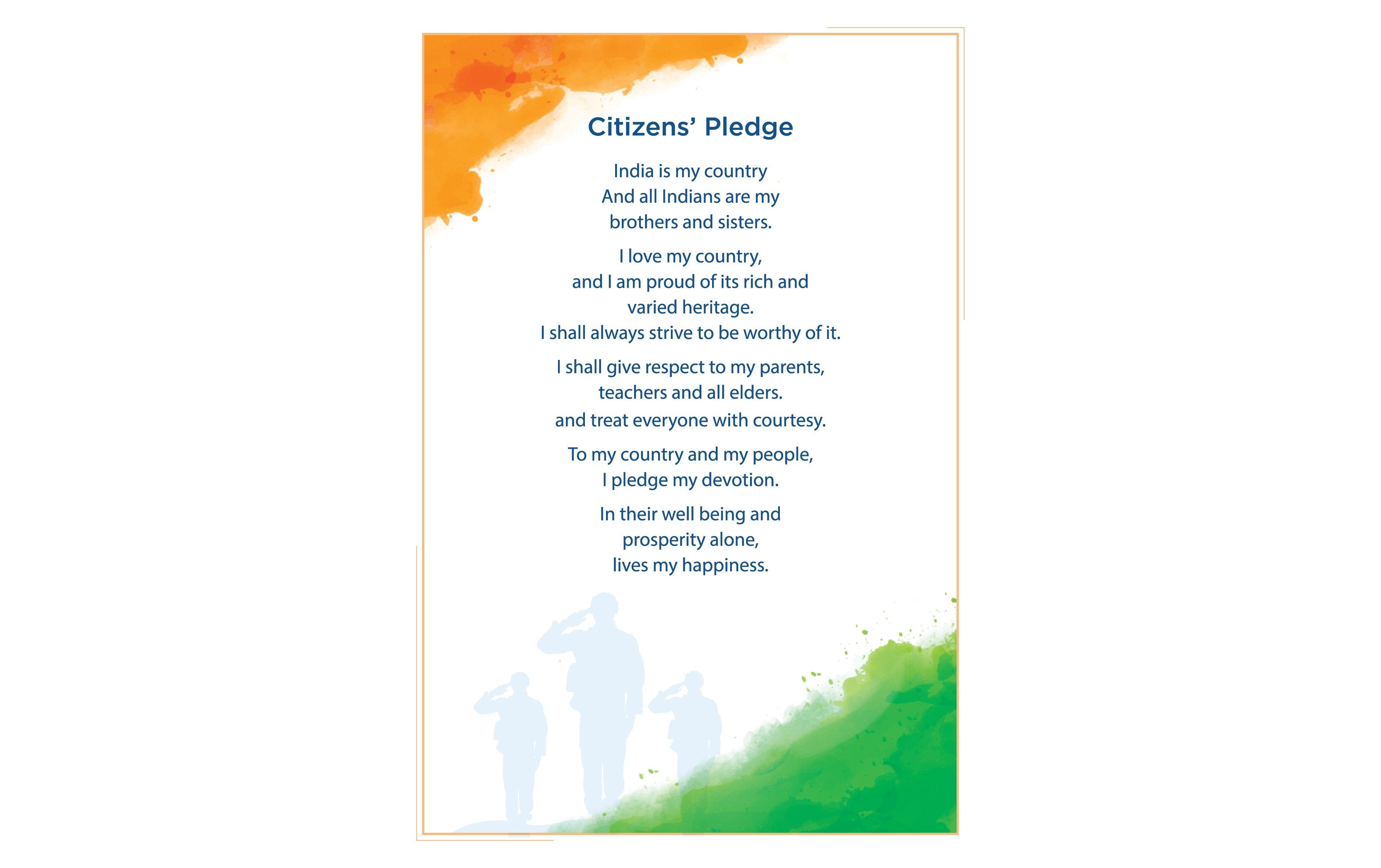 Citizens' Pledge - Wall Frame - Wall Frames - indic inspirations