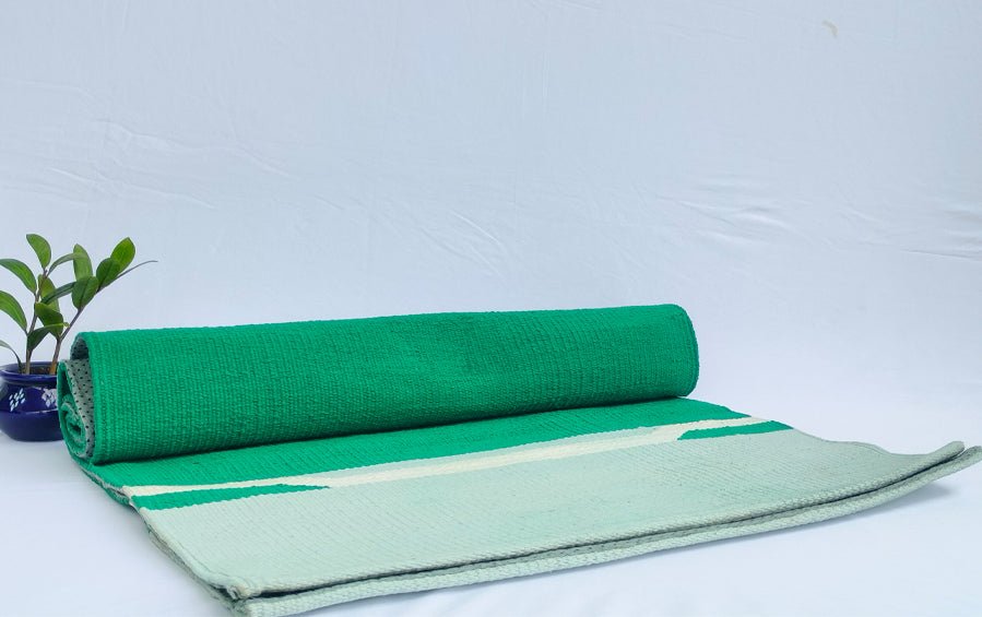 COTTON YOGA MAT - Turquoise Green - Yoga mats - indic inspirations