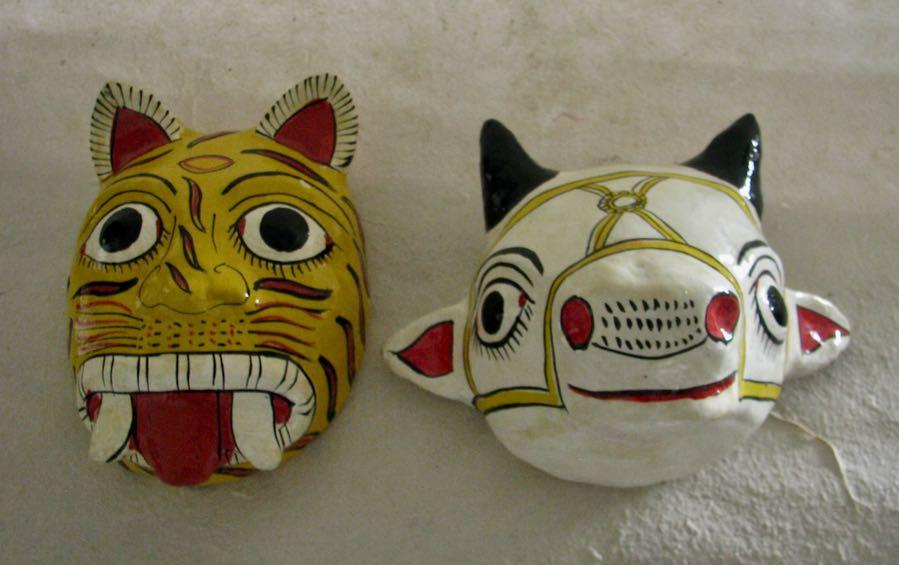 COW & TIGER Mask Pair - Masks - indic inspirations