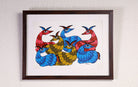 Deer | Gond Painting | A4 Frame - paintings - indic inspirations