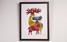 Family of Barasingha | Gond Painting | A4 Frame - paintings - indic inspirations