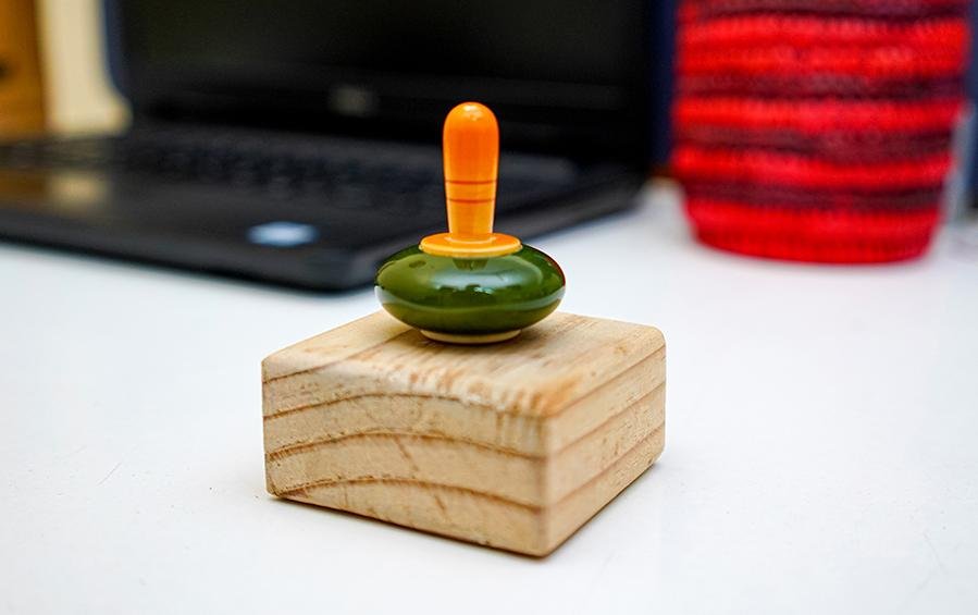 Finger Top with Base - Single - Wooden Toys - indic inspirations