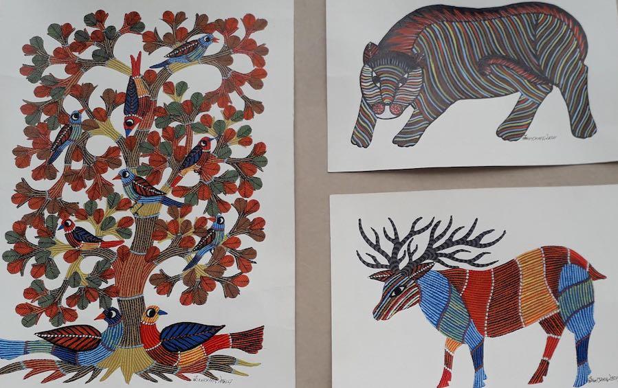 Forest Life - Gond Paintings - paintings - indic inspirations