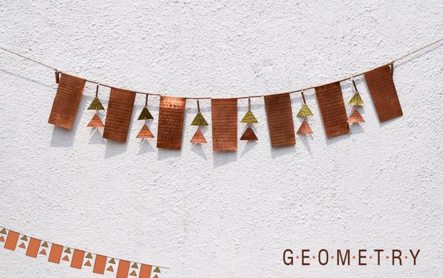 GEOMETRY TORAN-BUNTING - Copper buntings - indic inspirations