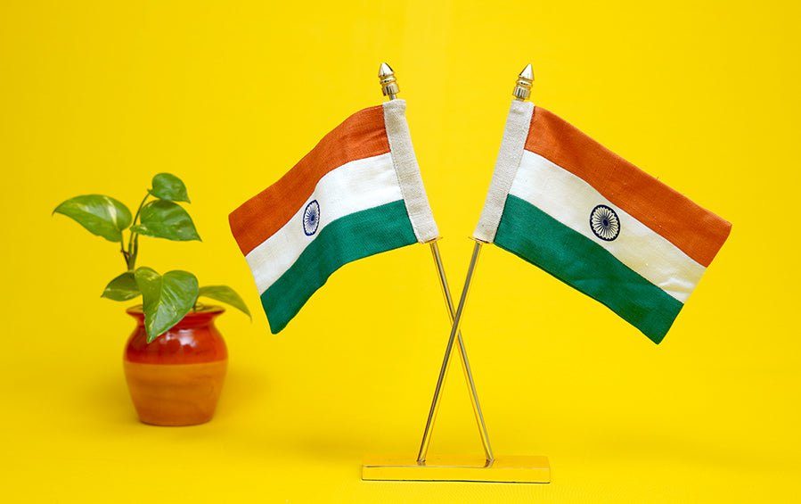 Indian Cross Table Flags Large - Miniature table flags - indic inspirations