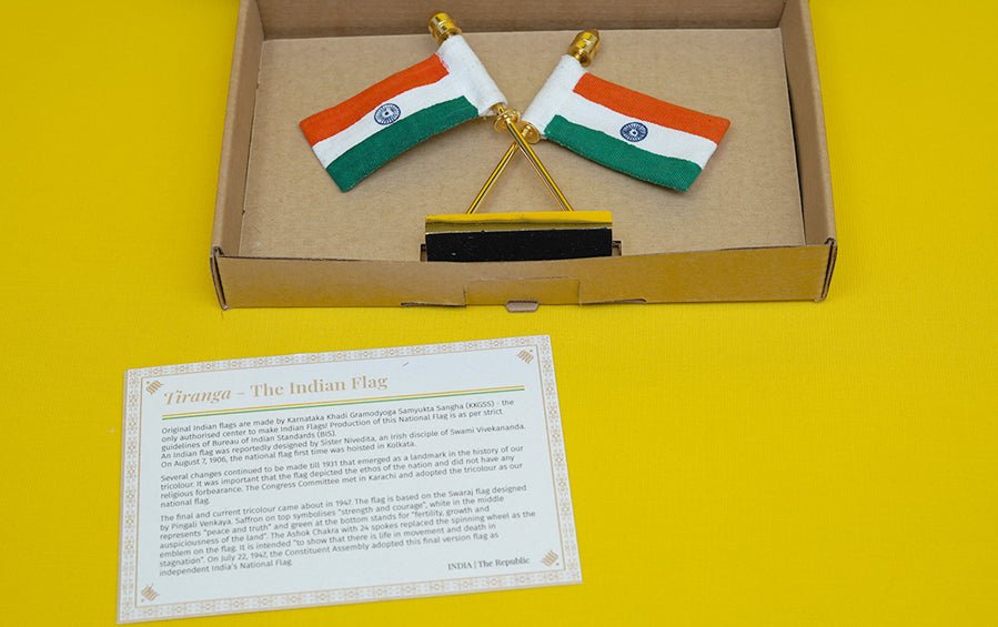 Indian Cross Table Flags Small - Miniature table flags - indic inspirations