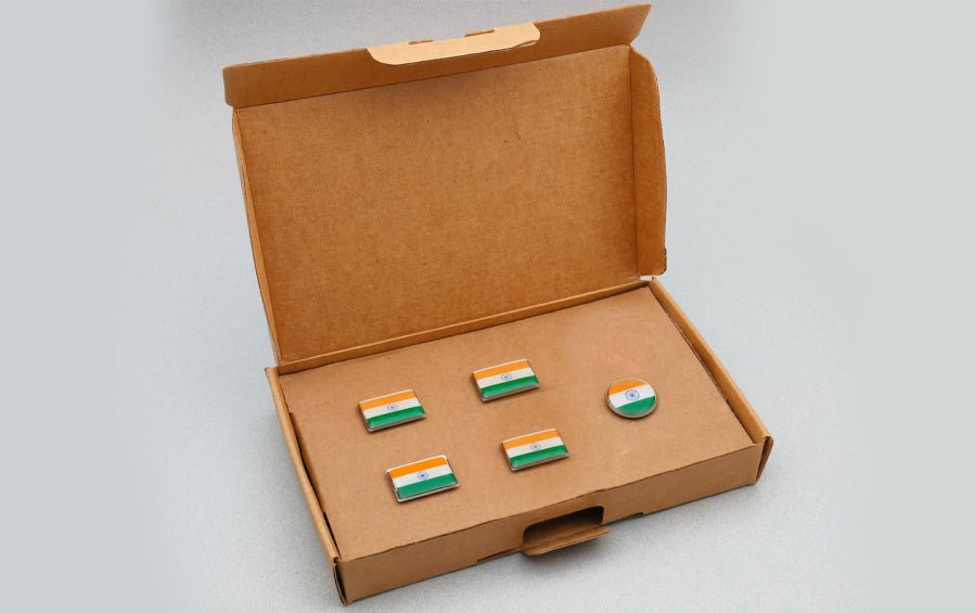 Indian Flag Magnetic Rectangle Lapel Pins (Set of 5) - Lapel Pins - indic inspirations