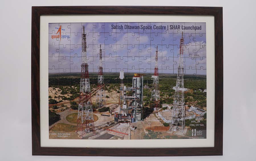 ISRO SHAR Launchpad Jigsaw Puzzle w/A2 Frame - puzzles - indic inspirations