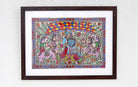 Krishna Leela - Gowardhan Parvat | Madhubani Painting | A4 Frame - paintings - indic inspirations