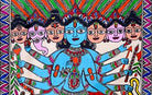 Krishna's Viraat Roop | Madhubani Painting | A3 Frame - paintings - indic inspirations