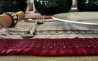 Madur Table Runner Mat Set Red+White - table runner and mat sets - indic inspirations