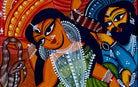 Manasa Devi | Bengal Patachitra Painting | A4 Frame - paintings - indic inspirations