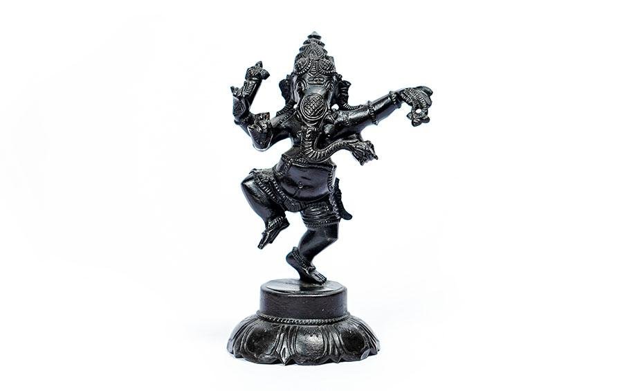 Metal Ganesha Statue Dancing 5.5 Inch - Sculptures - indic inspirations