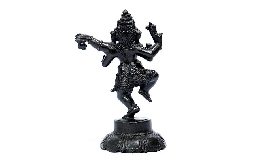 Metal Ganesha Statue Dancing 5.5 Inch - Sculptures - indic inspirations