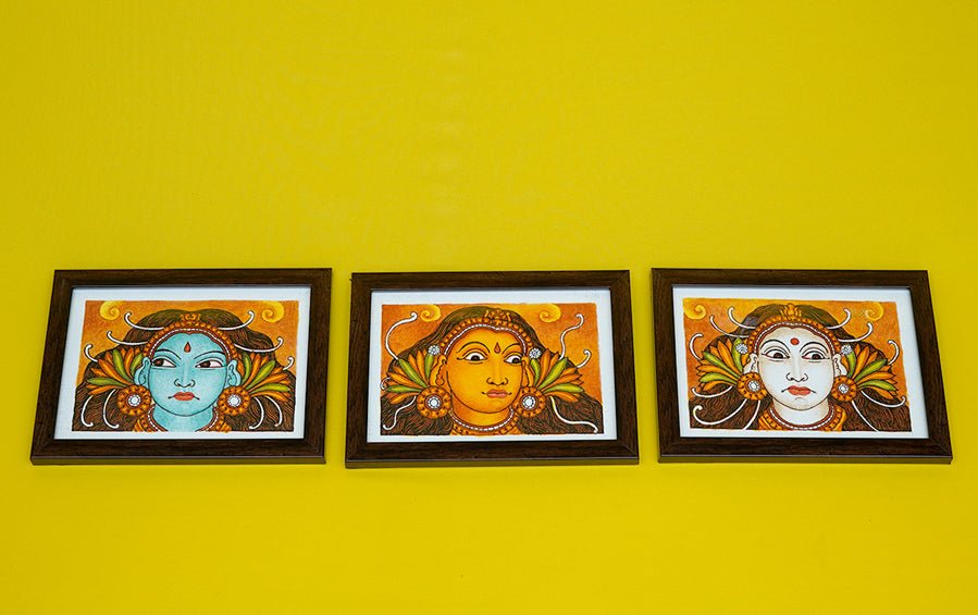 NAVARASA - Set of 9 Mural Paintings - paintings - indic inspirations