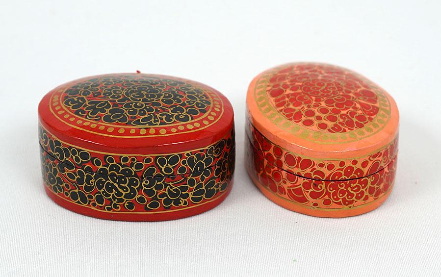 Oval Kashmiri Boxes - Set of 2 - Gift packs - indic inspirations