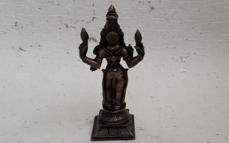 Panchaloha Standing Lakshmi Idol 5 Inch - Sculptures - indic inspirations