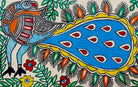 Peacock | Madhubani Painting | A5 Frame - paintings - indic inspirations