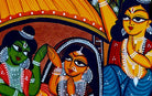 Ram, Sita, Lakshman | Bengal Patachitra Painting | A4 Frame - paintings - indic inspirations