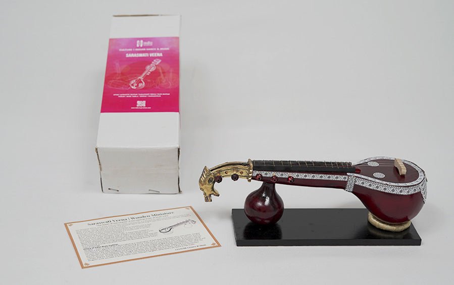 Saraswati Veena | Wooden Miniature - Miniature Musical Instruments - indic inspirations