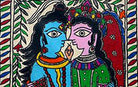 Shiva Ardhnarishwar | Madhubani Painting | A5 Frame - paintings - indic inspirations