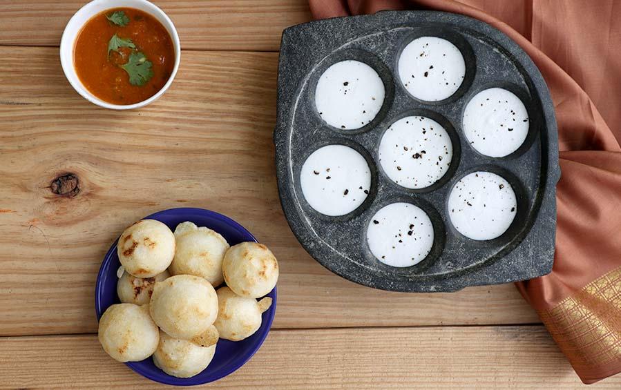 Soapstone Paddu Tawa- 7 Holes - Cookware - indic inspirations