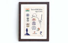 Symbols of Modern India (Colour)- Wall Frame - Wall Frames - indic inspirations