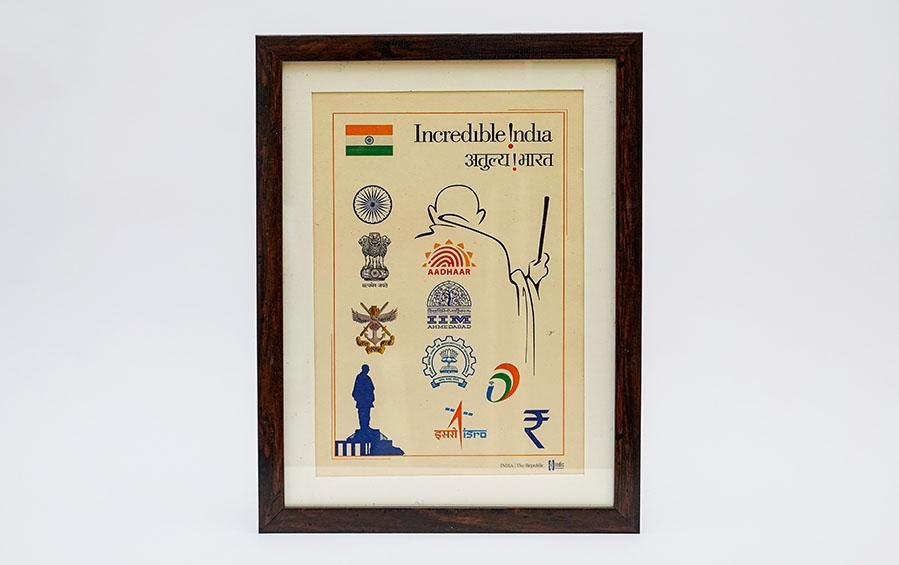 Symbols of Modern India (Colour)- Wall Frame - Wall Frames - indic inspirations