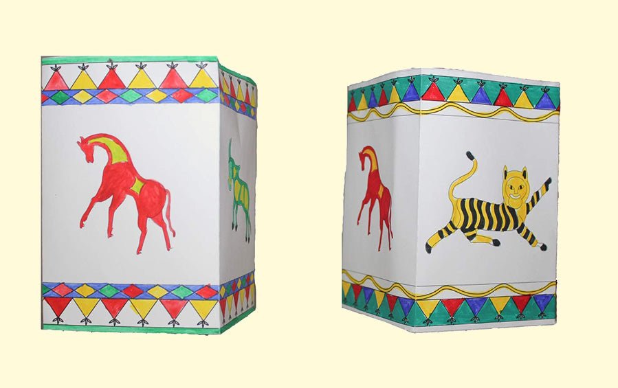 T-lite Holder Making DIY Kit with Pithora Art - Craft Kit - indic inspirations