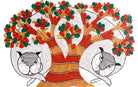 Tiger | Gond Painting | A3 Frame - paintings - indic inspirations